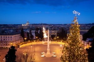 Piazza del popolo by Christmas